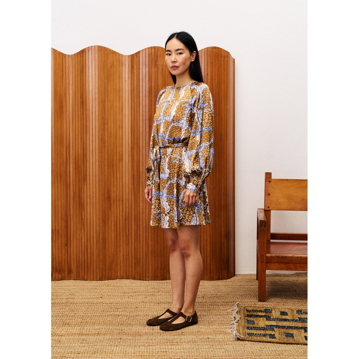 Robe DAUDET leo marron ocre, FRNCH