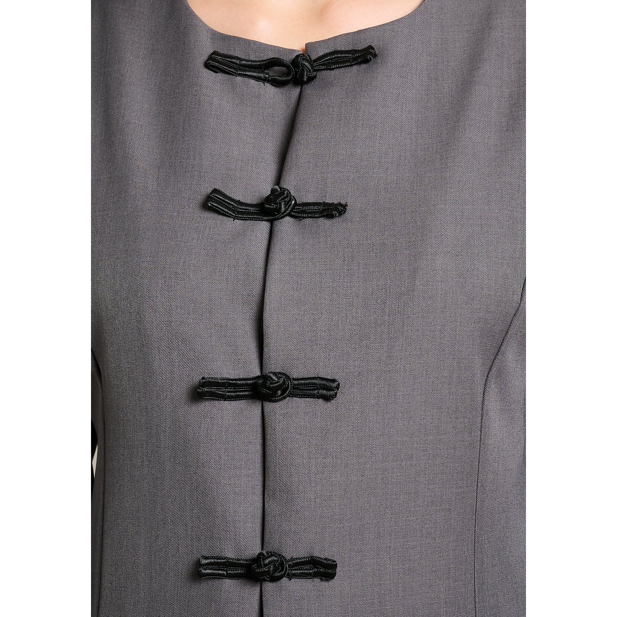 Blazer à fermeture fantaisie gris, LOLALIZA