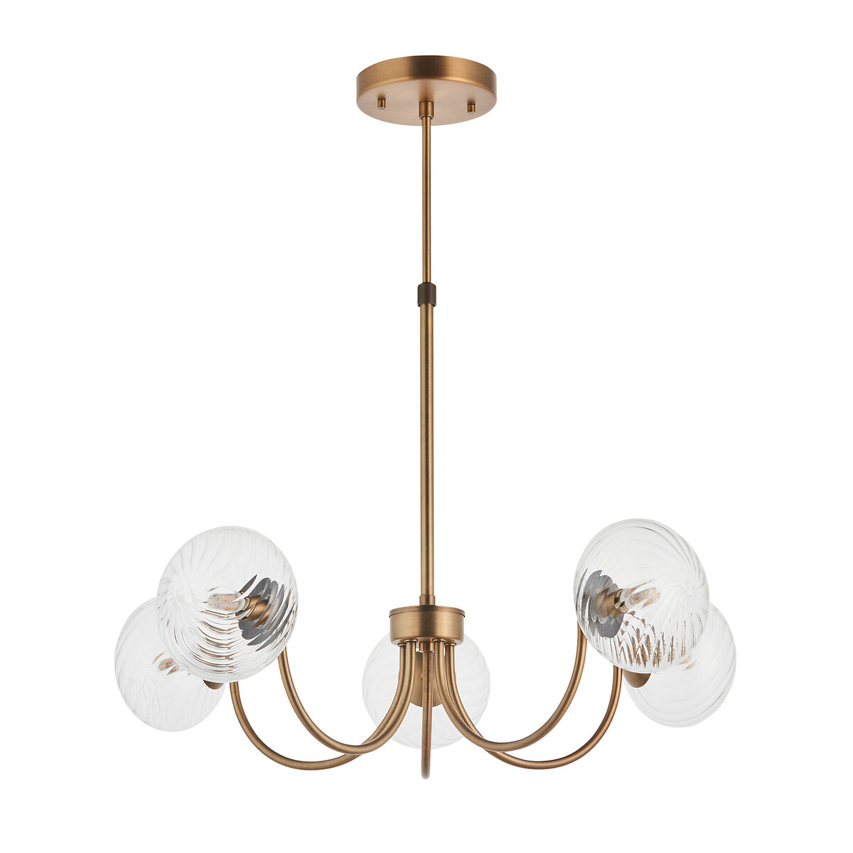 Harville 5-Light Dome Glass Pendant Light aged brass, ÉDITÉ