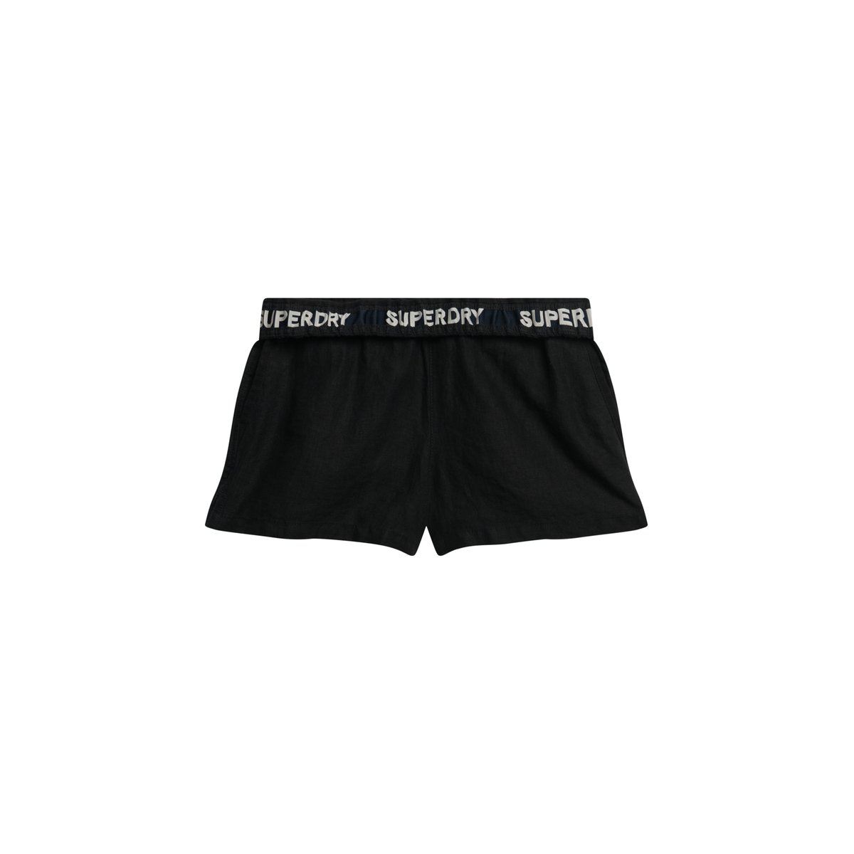 Short en lin noir, SUPERDRY