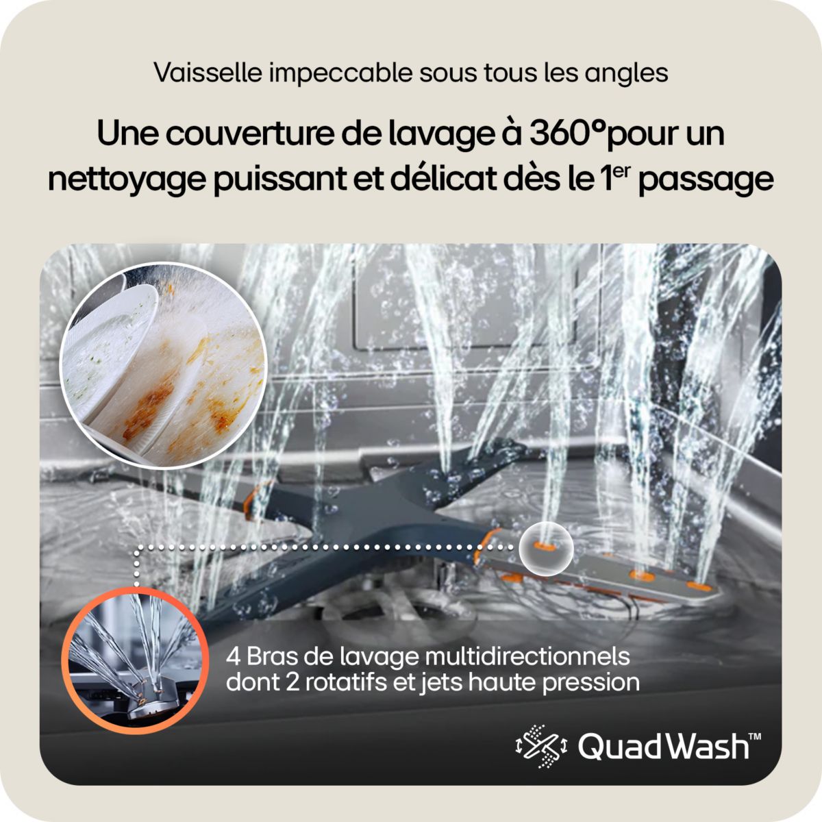 Lave vaisselle encastrable DB476TXS TrueSteam couleur unique, LG