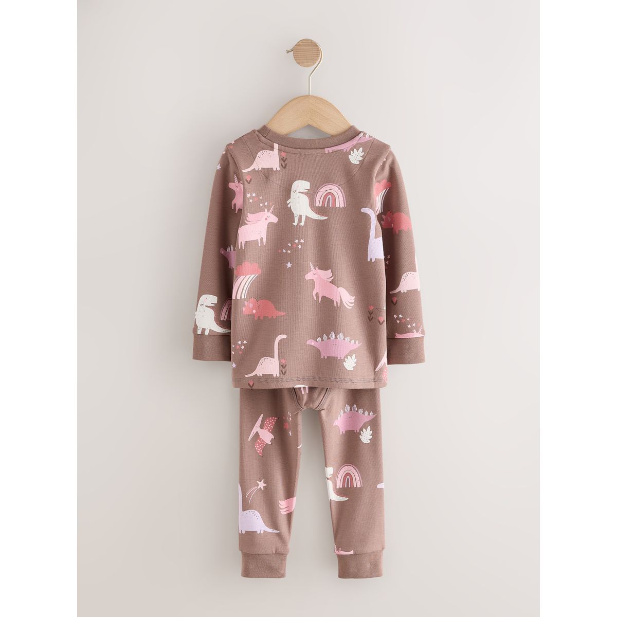Pyjama confort dinosaures, lot de 3 rose/crème, NEXT