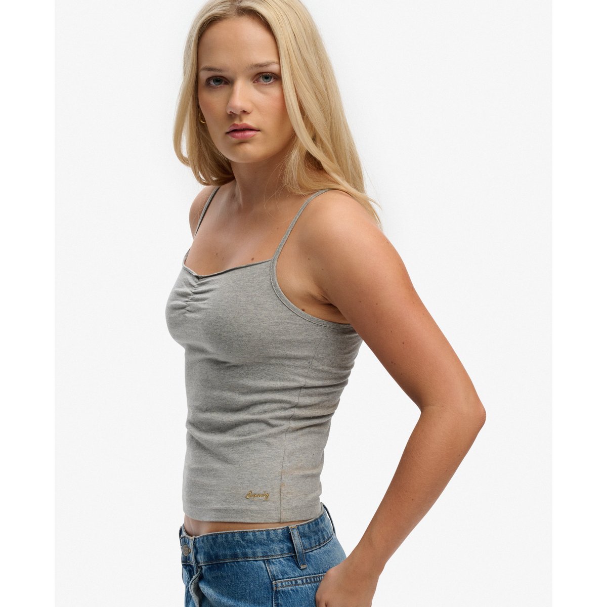 Débardeur Froncé Athletic Essentials gris chiné, SUPERDRY