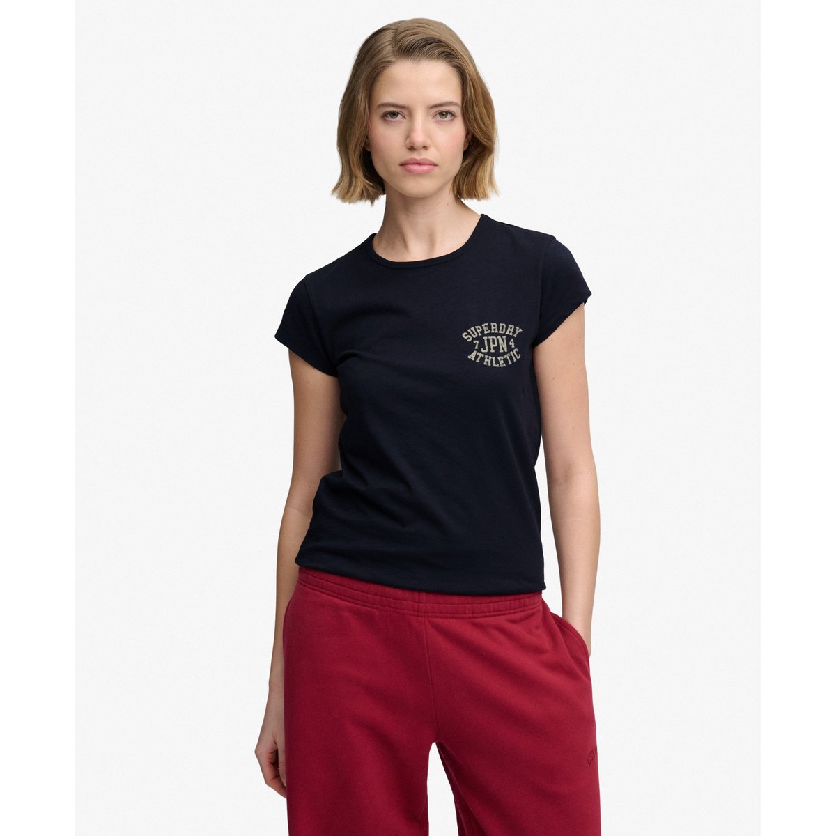T-shirt Athletic Essential Slub bleu marine éclipse, SUPERDRY