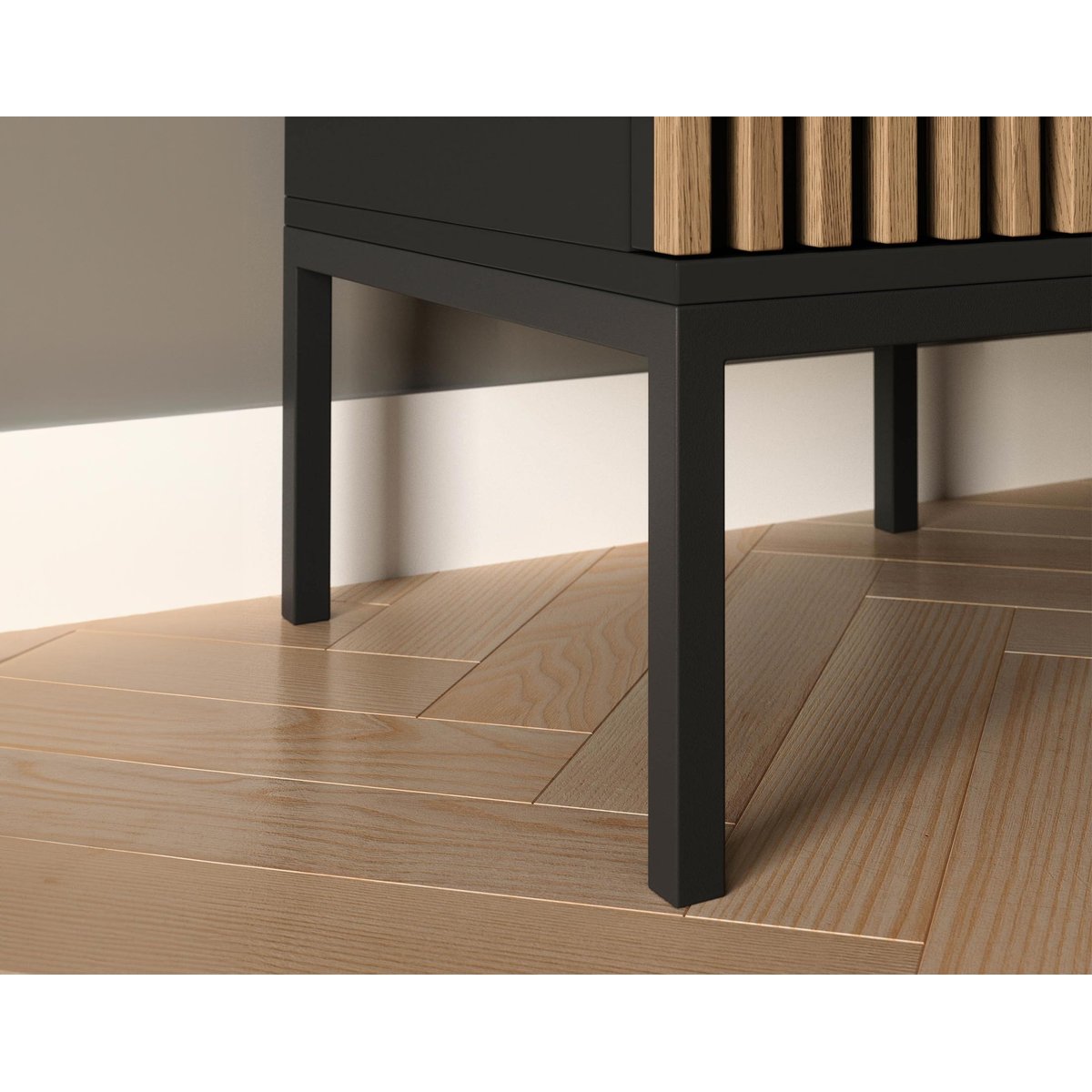 Table de chevet - SAVANNA bois / noir, BEST MOBILIER