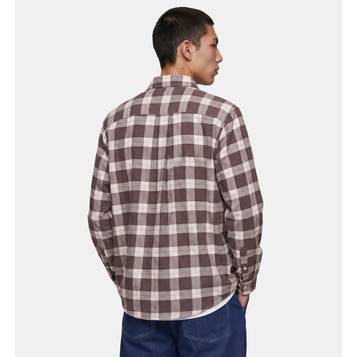 Chemise tisharo 2 manches longues marron et écru, GALERIES LAFAYETTE