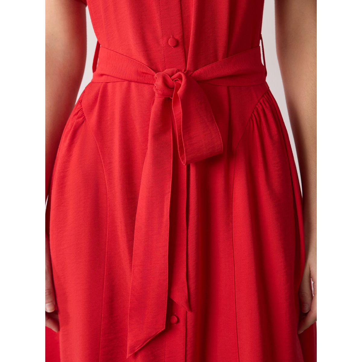 Robe chemise mi-longue cintrée rouge, NEXT