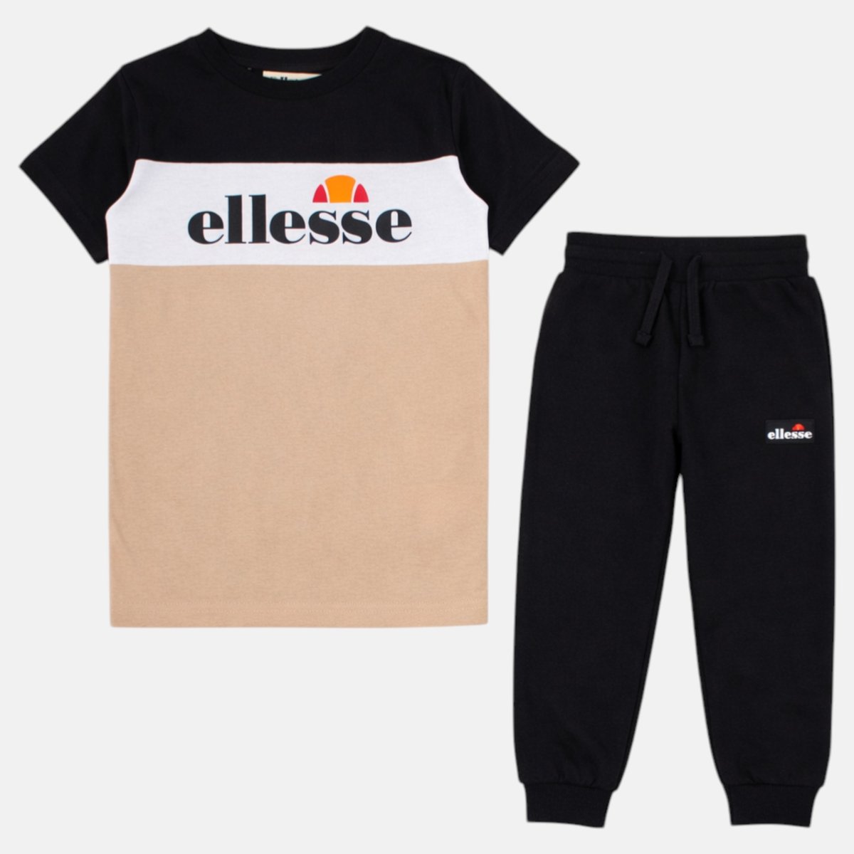Lot de 2 t-shirts manches courtes et pantalon de jogging BLOCK PARTY beige, ELLESSE