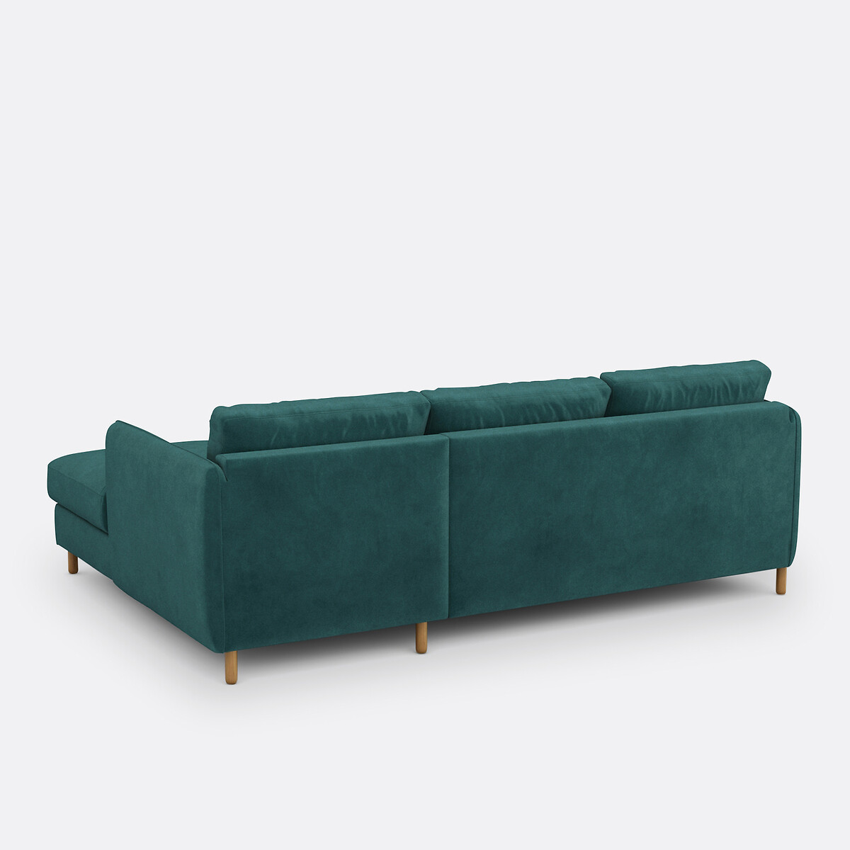 Canapé d'angle droit, 4 places, en velours, LOMÉO emeraude, LA REDOUTE INTERIEURS