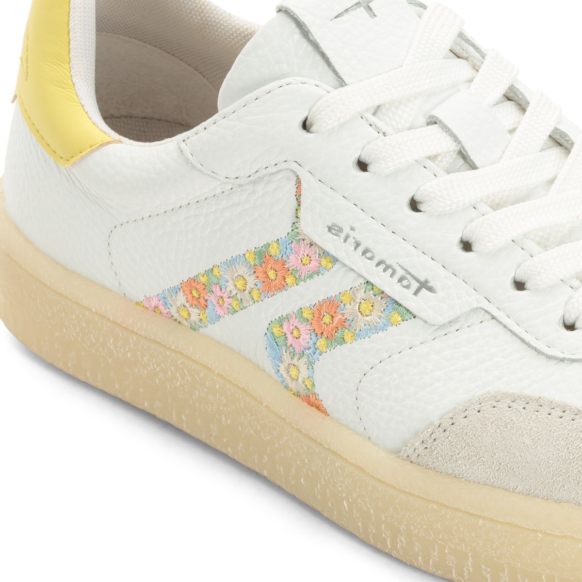 Basket en cuir blanc combiné, TAMARIS