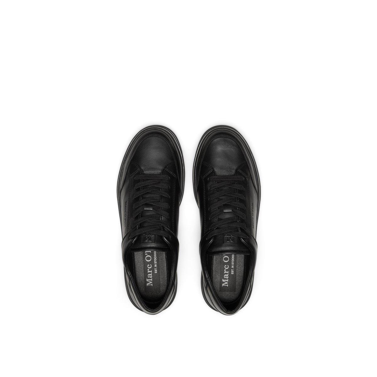 Baskets Modèle Enrique en cuir de vache naturel noir, MARC O'POLO