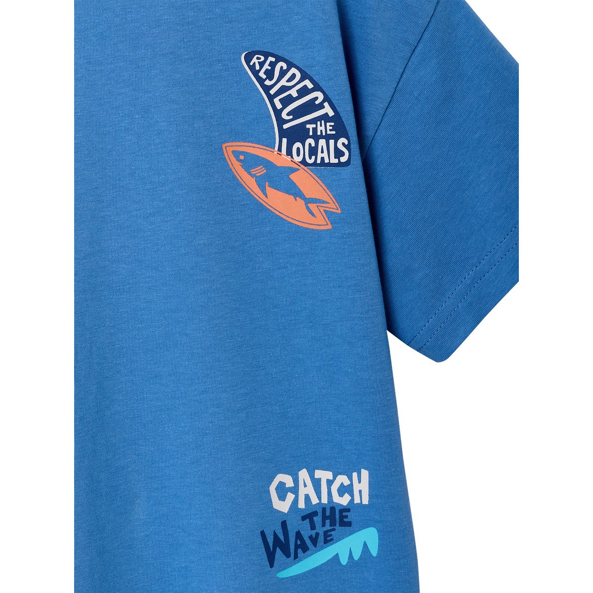T-shirt imprimé manches courtes bleu moyen, VERTBAUDET
