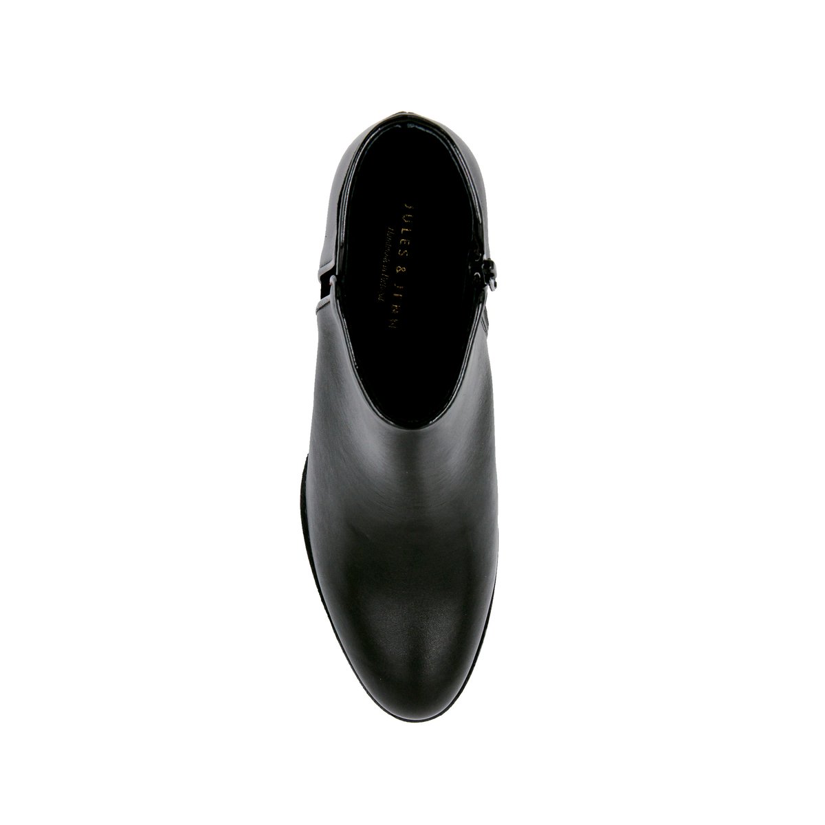 Bottine moyen talon cuir lisse noir, JULES & JENN