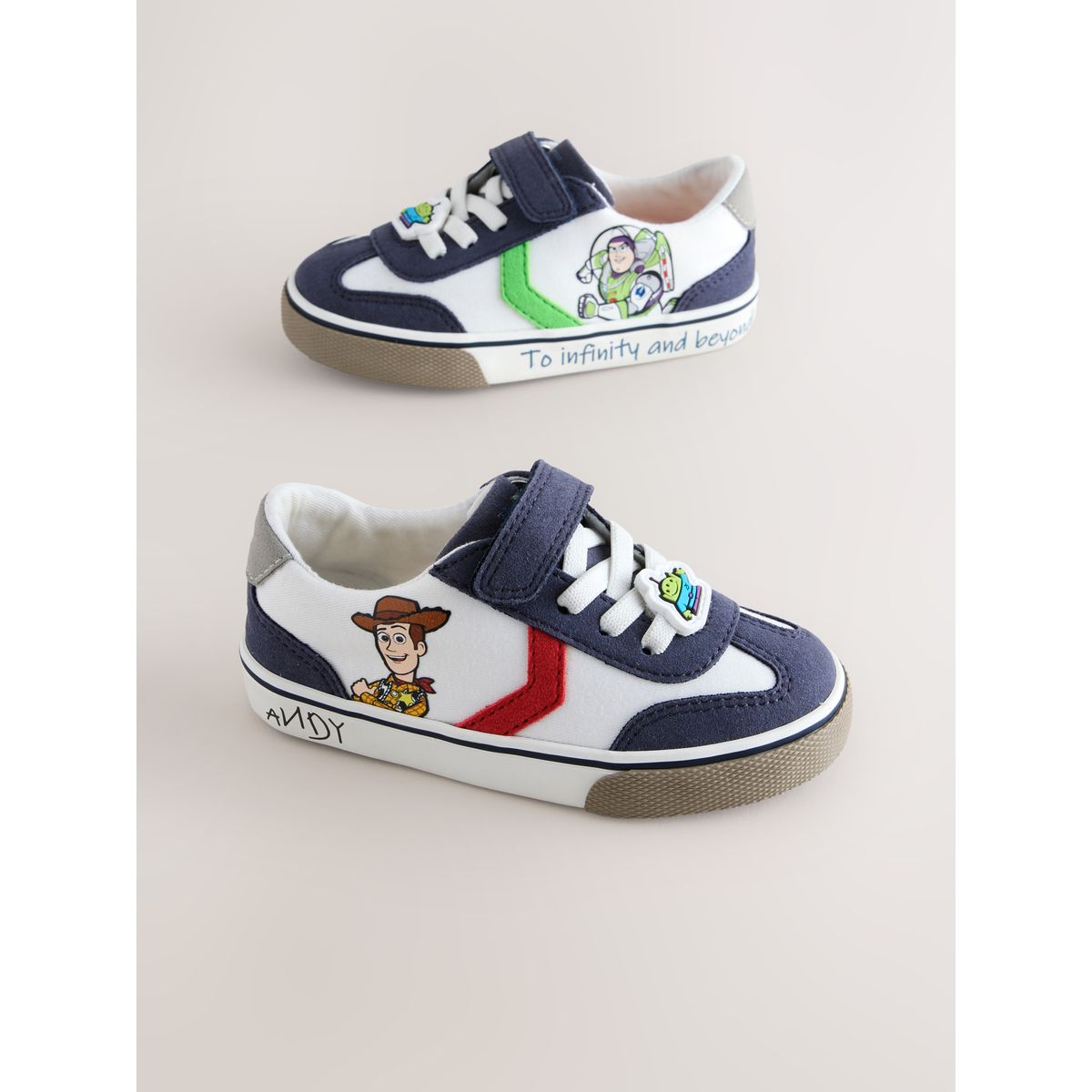Baskets à lacets élastiques et scratch toy story blanc, NEXT