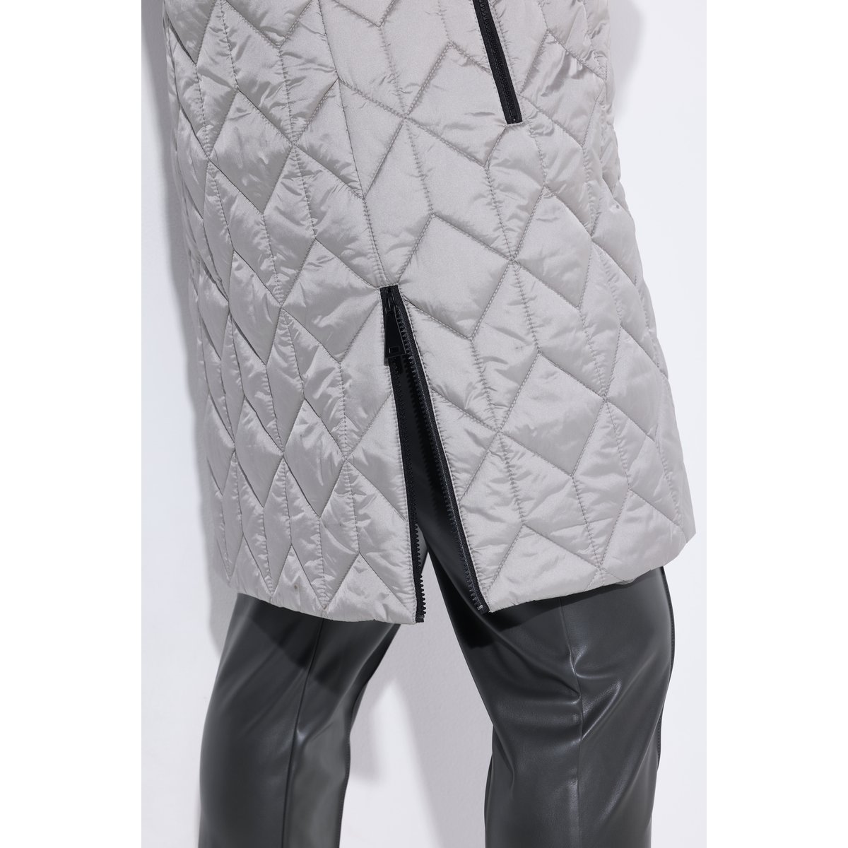 Manteau technique matelassé HYPAR à capuche gris moyen, ULLA POPKEN