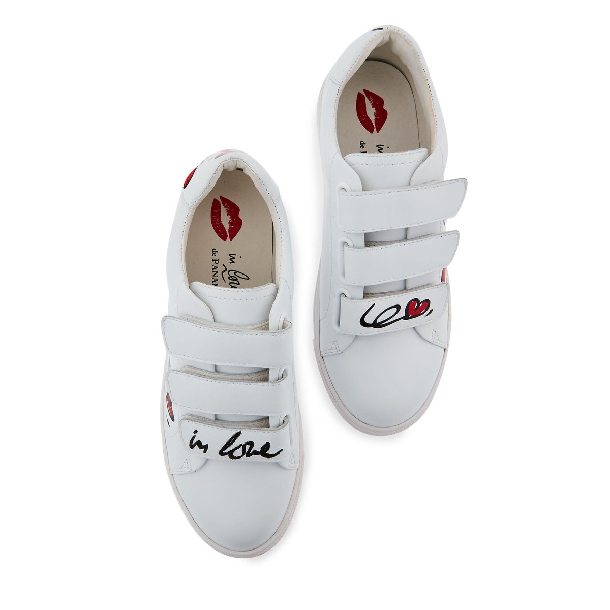 Baskets En Cuir Edith In Love Graf blanc, BONS BAISERS