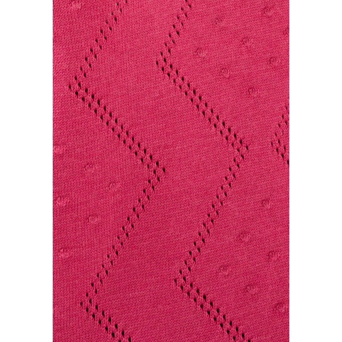Pull points en relief et jeu d'ajourés rose framboise, DAMART
