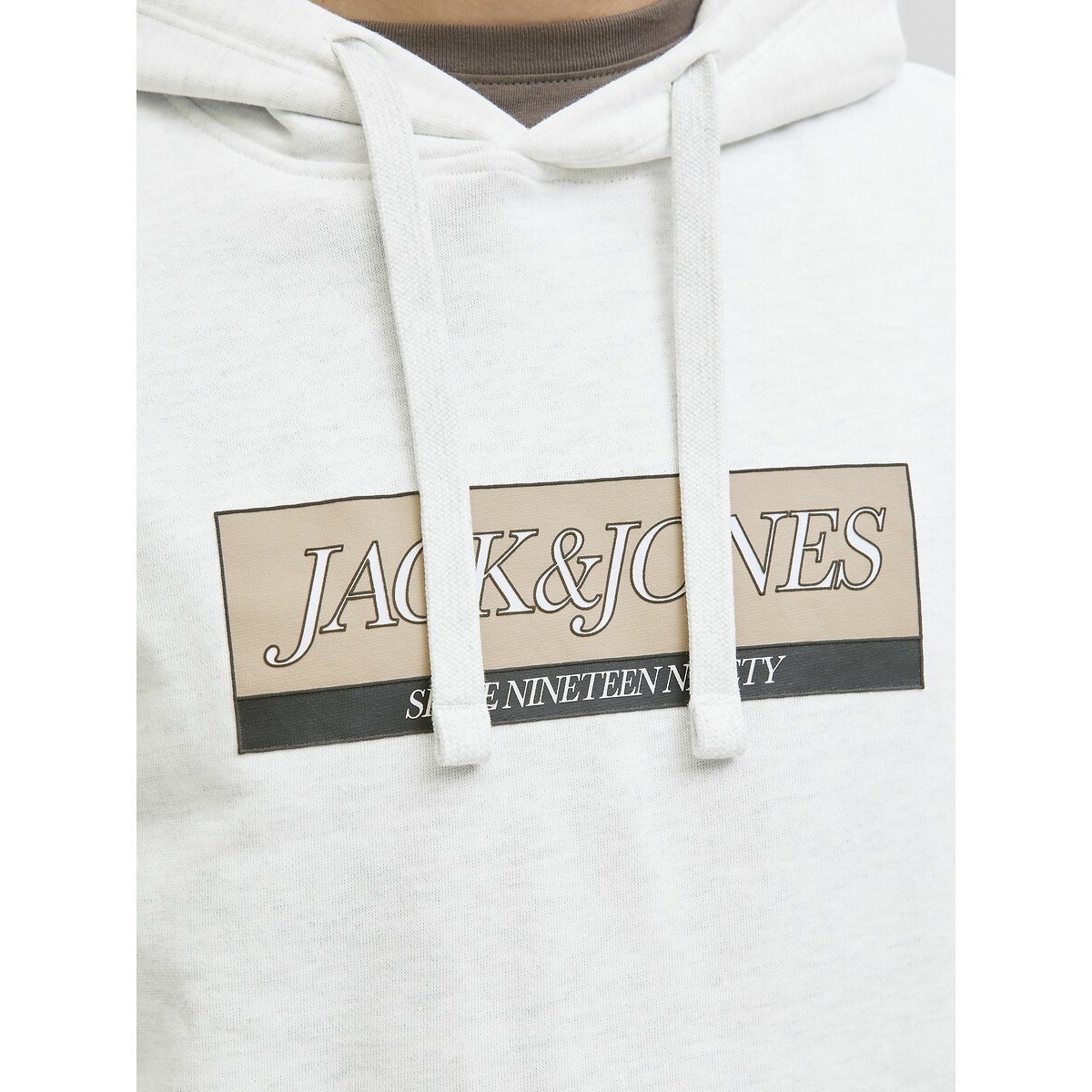 Sweat à capuche, logo blanc chiné, JACK & JONES