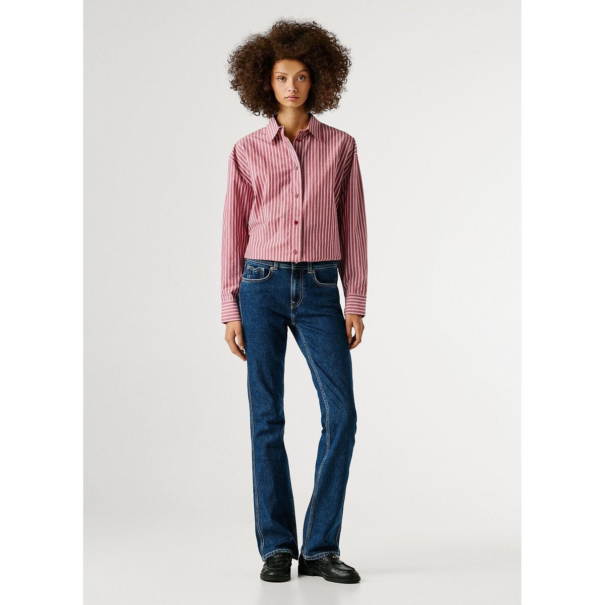 Jean bootcut taille standard PIPER stone wash royal blue, PEPE JEANS
