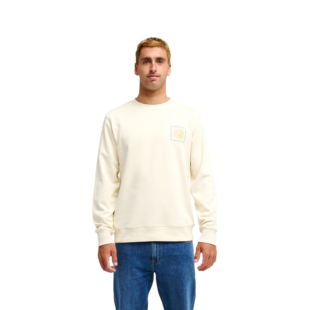 Sweat à col rond VIBES blanc bone, QUIKSILVER