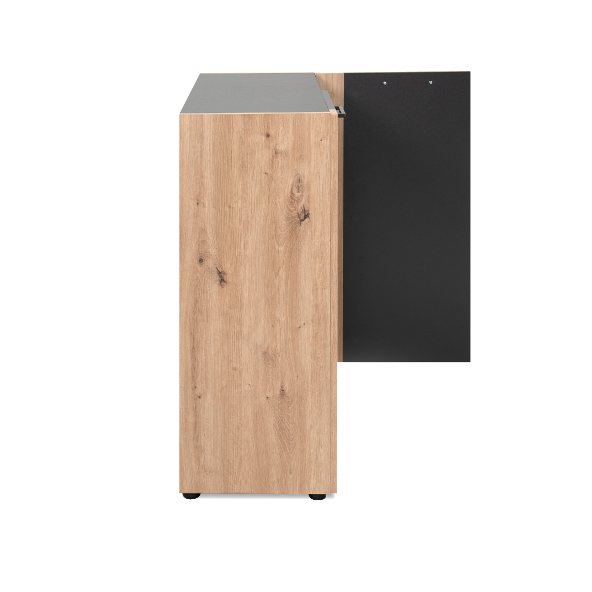 Commode 2 portes pieds noirs LUMA gris anthracite, CALICOSY