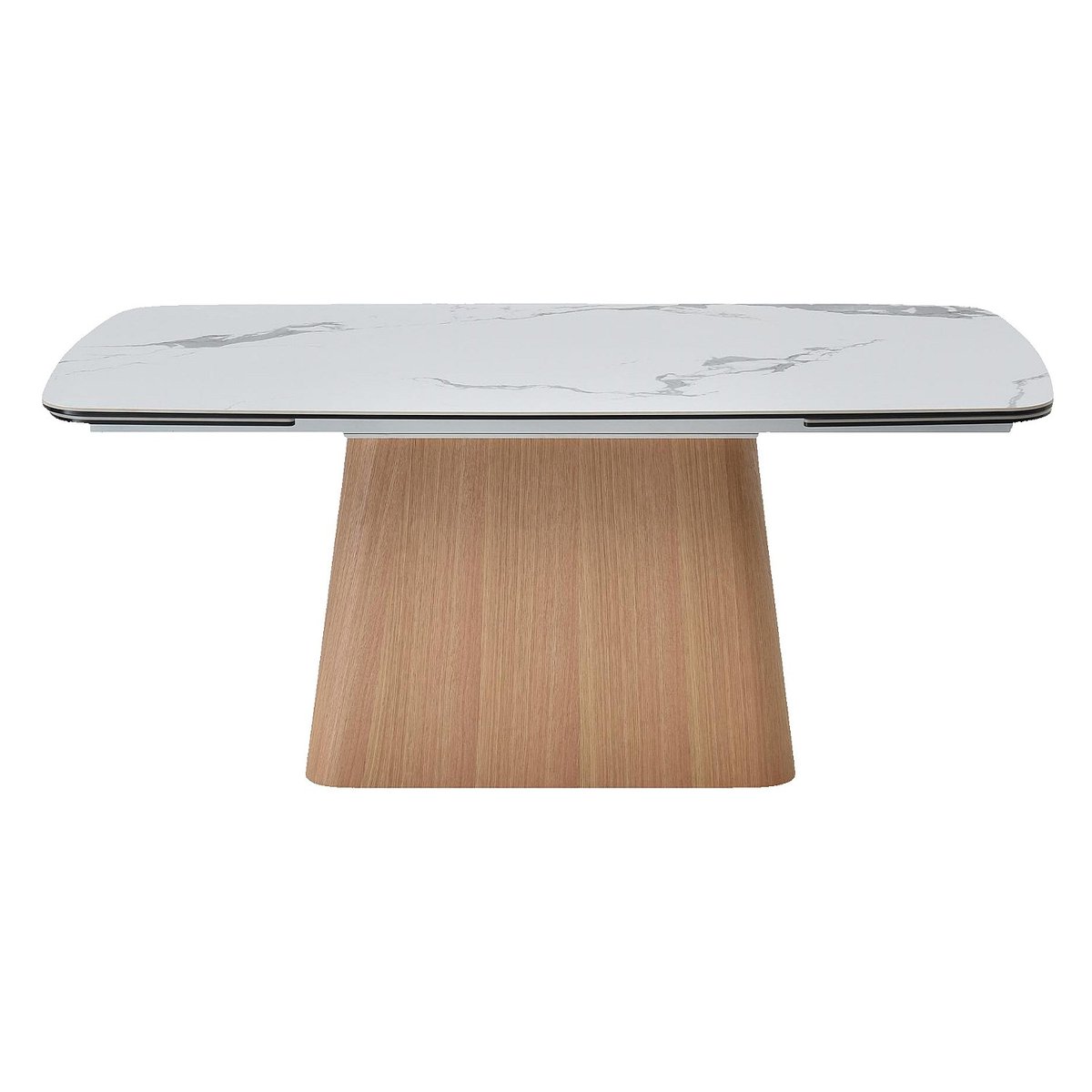Table extensible en chêne avec plateau en céramique LINKA blanc, HABITAT