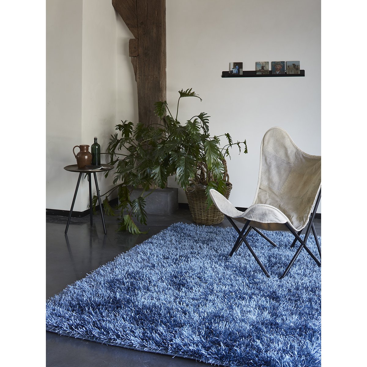 Tapis poils longs mèches mélangées brillantes , COOL GLAMOUR bleu, ESPRIT