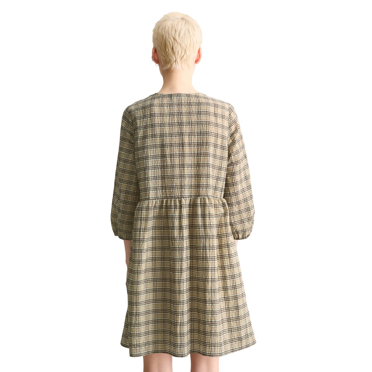 Robe en seersucker relaxed en coton mélangé naturweiß, MARC O’POLO DENIM