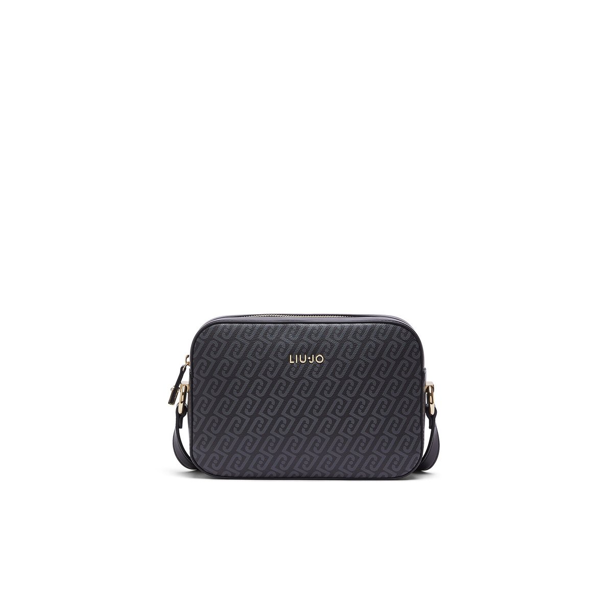Sac bandoulière moyen monogramme noir, LIU JO