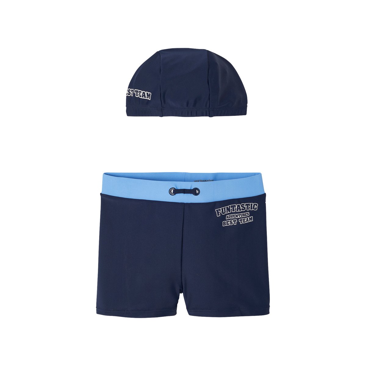 Ensemble de bain boxer + bonnet encre, VERTBAUDET
