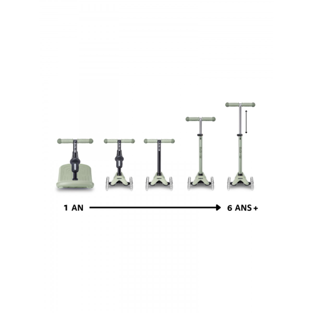 Mini Micro Rock Go LED - Sauge vert, MICRO MOBILITY