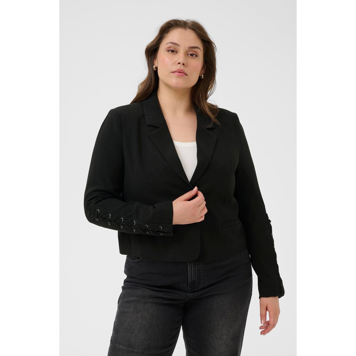 Blazer noir black deep, KAFFE CURVE