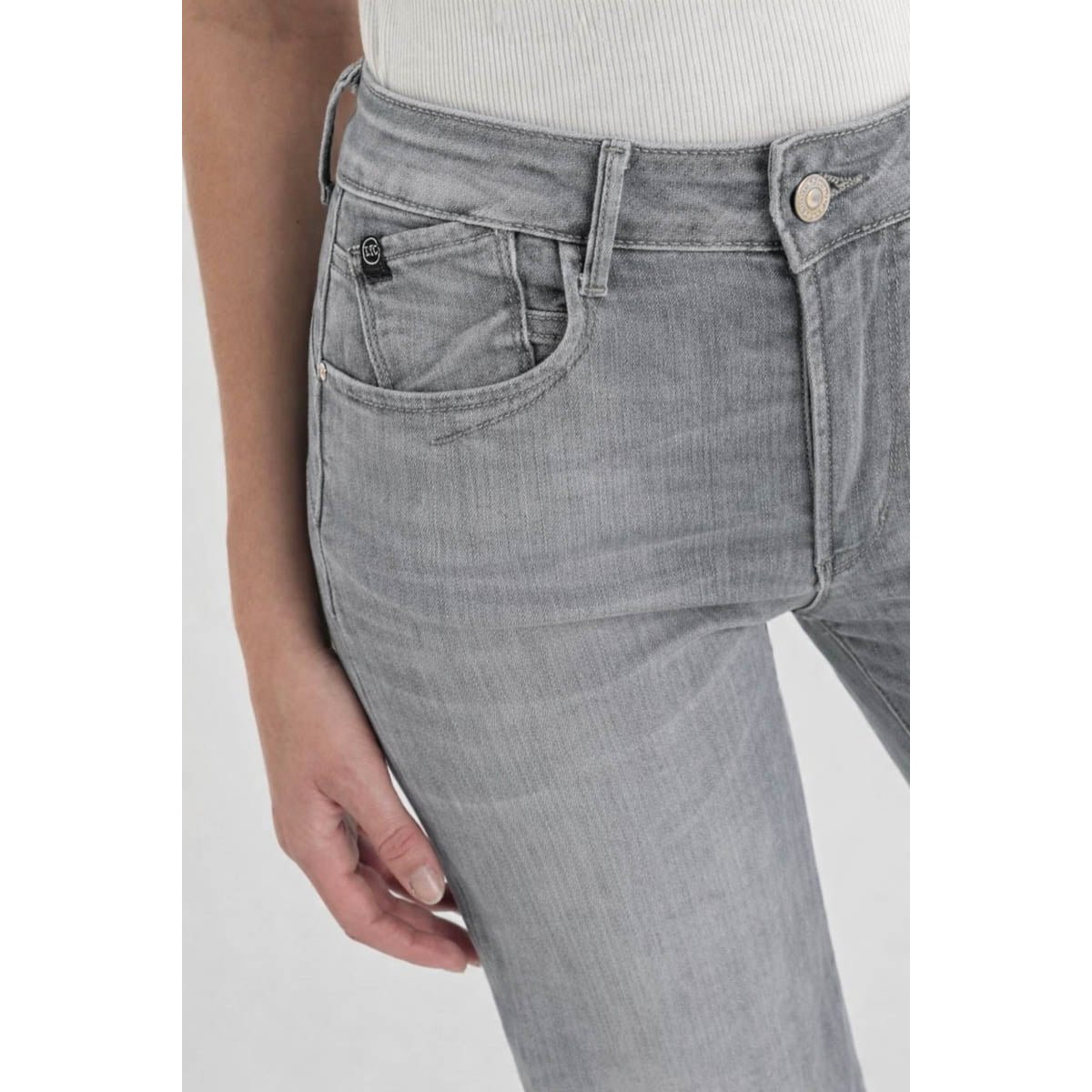 Jeans flare PULP high flare, longueur 34 grey, LE TEMPS DES CERISES