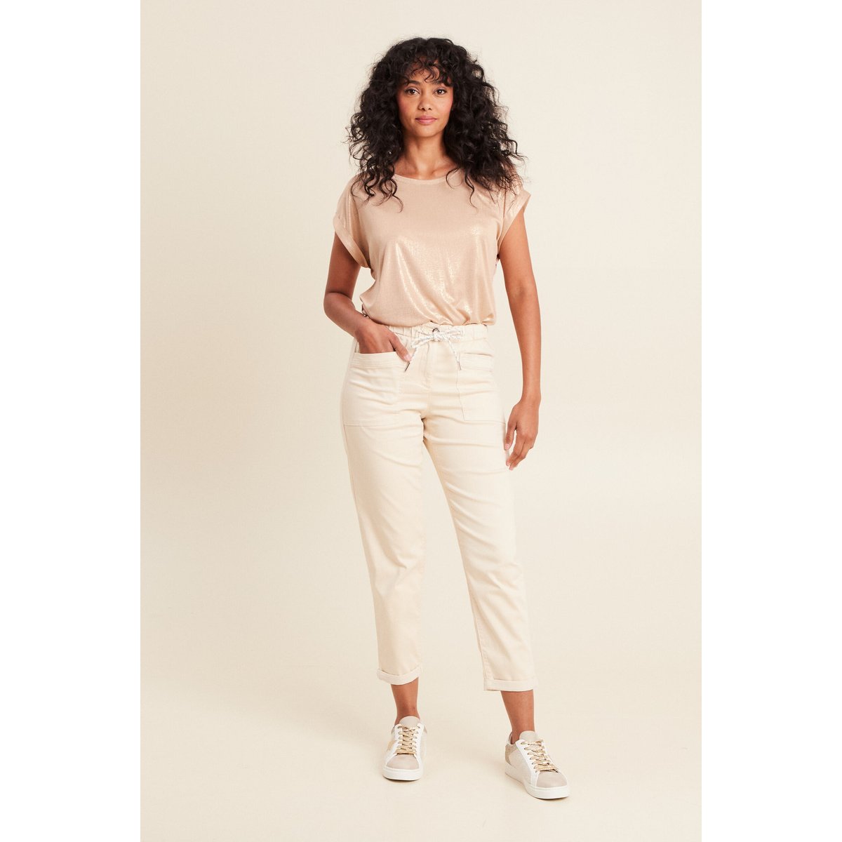 Pantalon flou à coulisse ivoire, BREAL