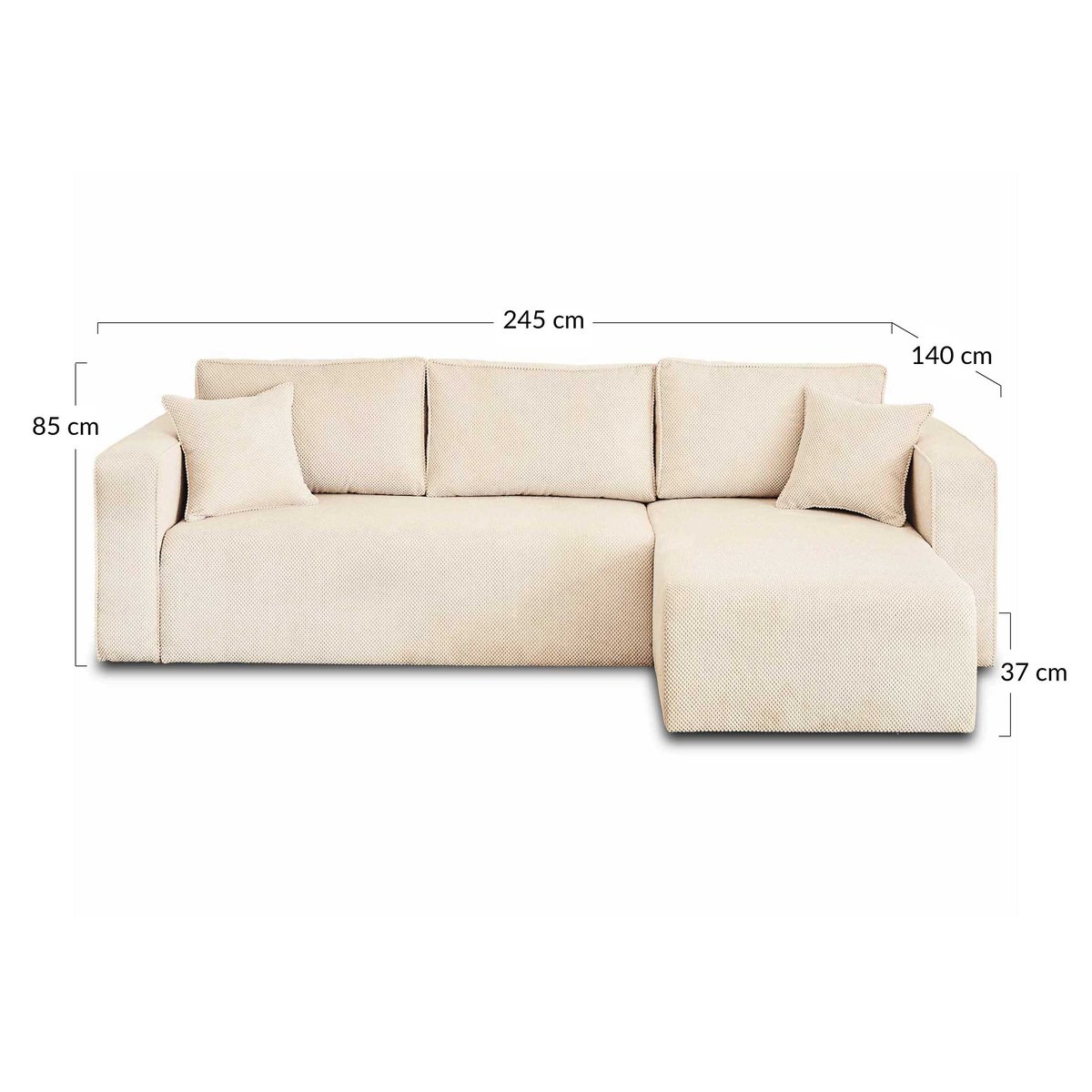 Canapé d'Angle Convertible 4 places - TOPAZE gris foncé, BEST MOBILIER