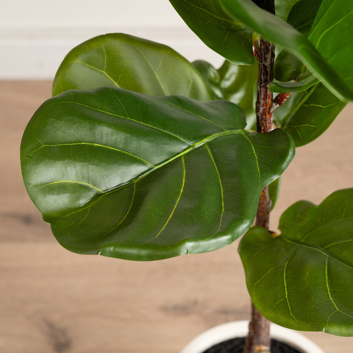 90cm Artificial Real Touch Fiddleleaf Fig Tree in Chunky Pot dark green/light green, SO'HOME
