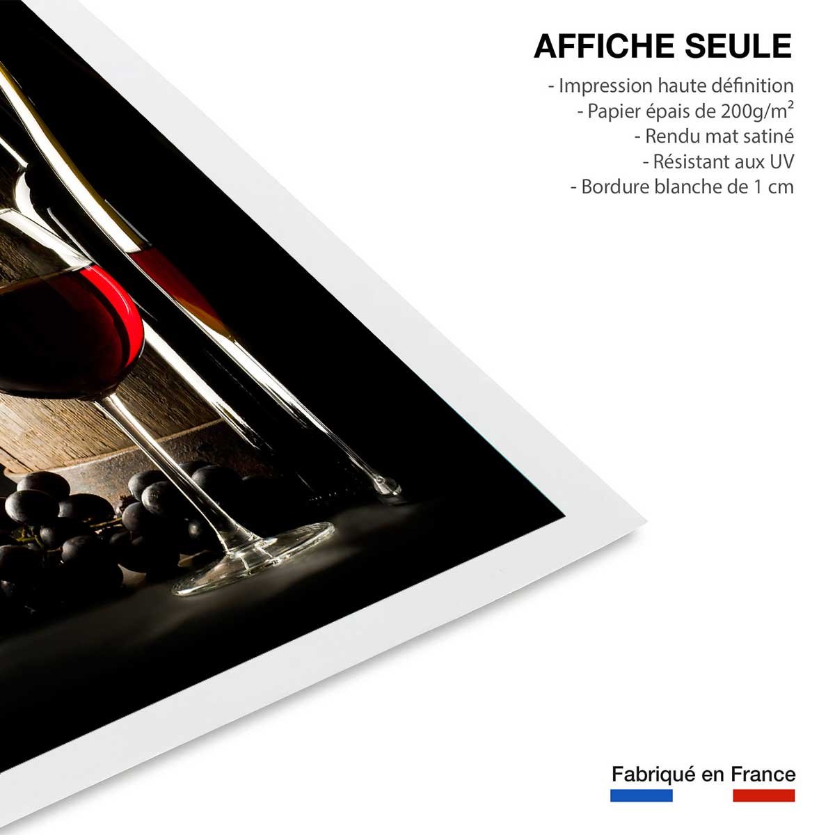 Affiche cuisine vin rouge affiche seule, HEXOA