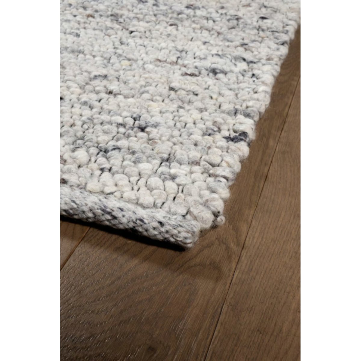 Tapis de salon fait main en laine SHEPERD argent, NOVATREND