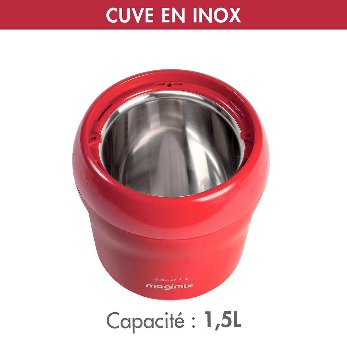 Sorbetière le Glacier 1,5 L 11669 rouge, MAGIMIX