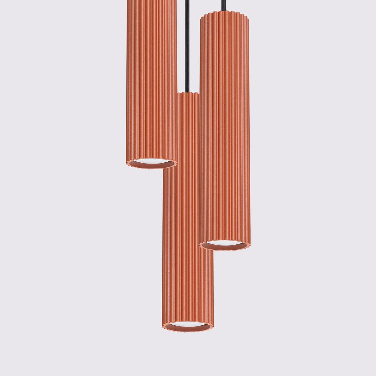Suspension Aluminium Ocre Rouge GU10 3 Karbon rouge, EDEN