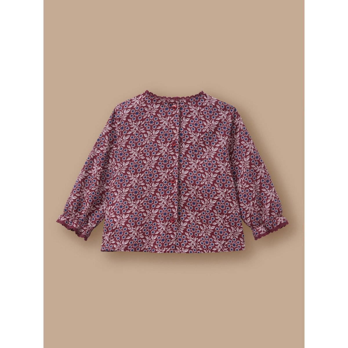 Blouse imprimée col dentelle imprimé ophelia, CYRILLUS