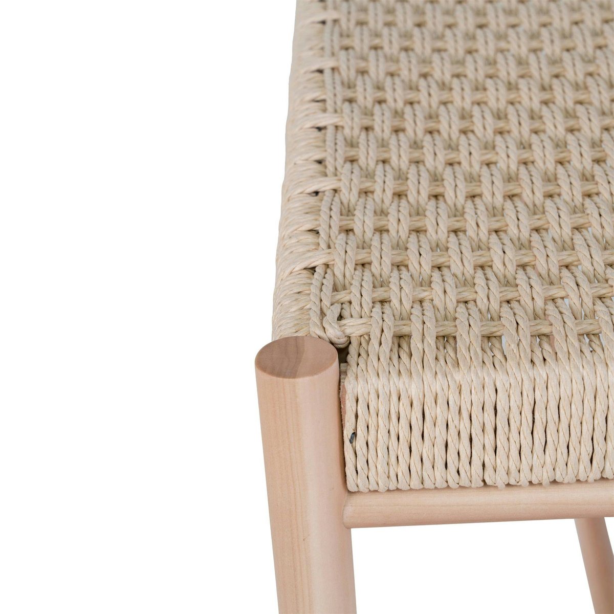 Banc en bois blond et corde tressée BRUGES bois naturel, PIER IMPORT