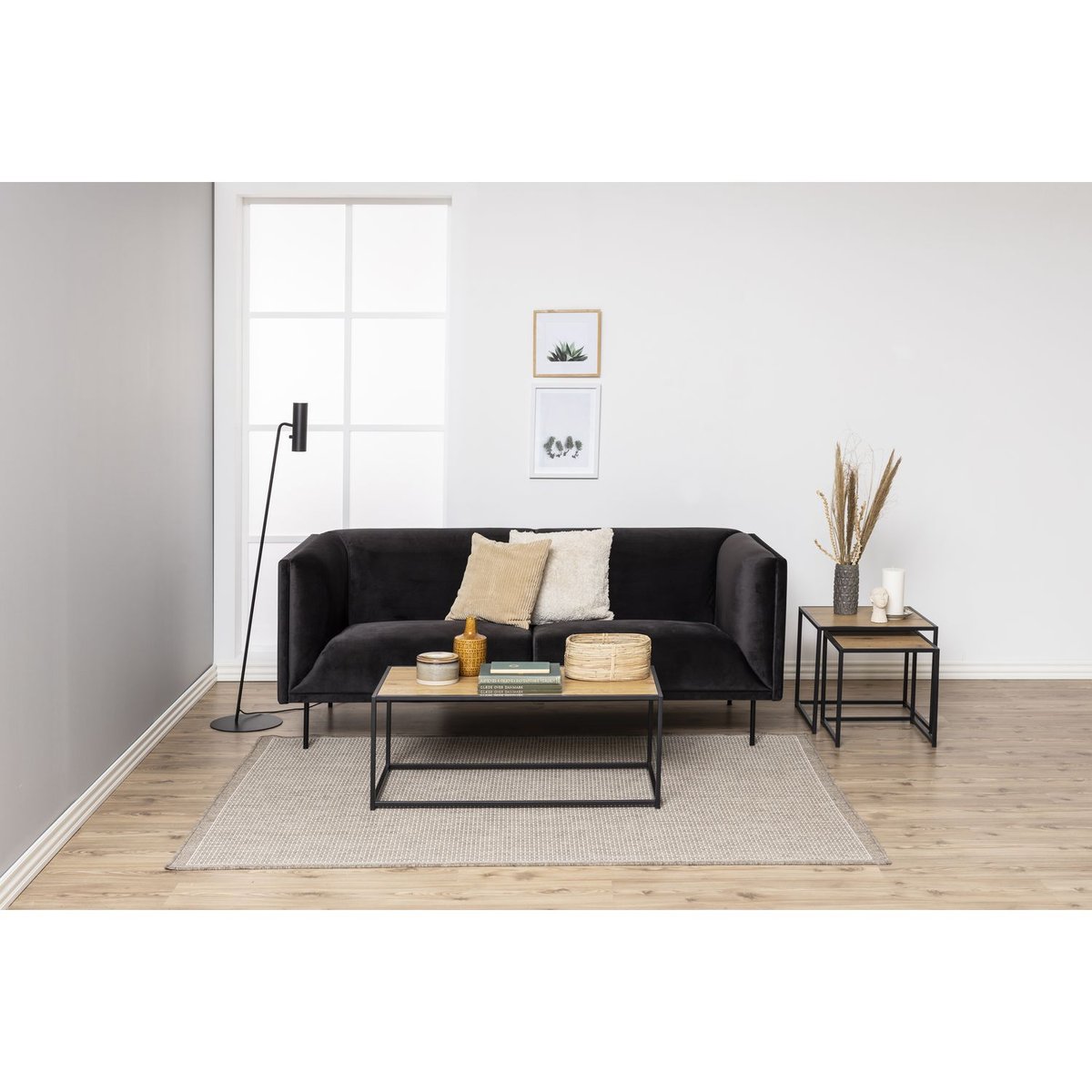 Table basse rectangulaire design industriel SIREINE beige, TOILINUX