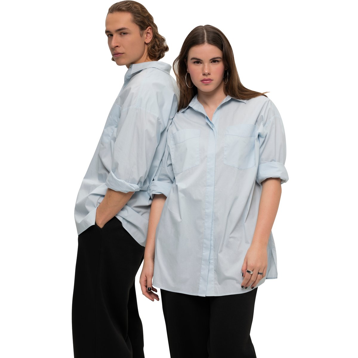 Chemisier oversized unisexe bleu clair, STUDIO UNTOLD