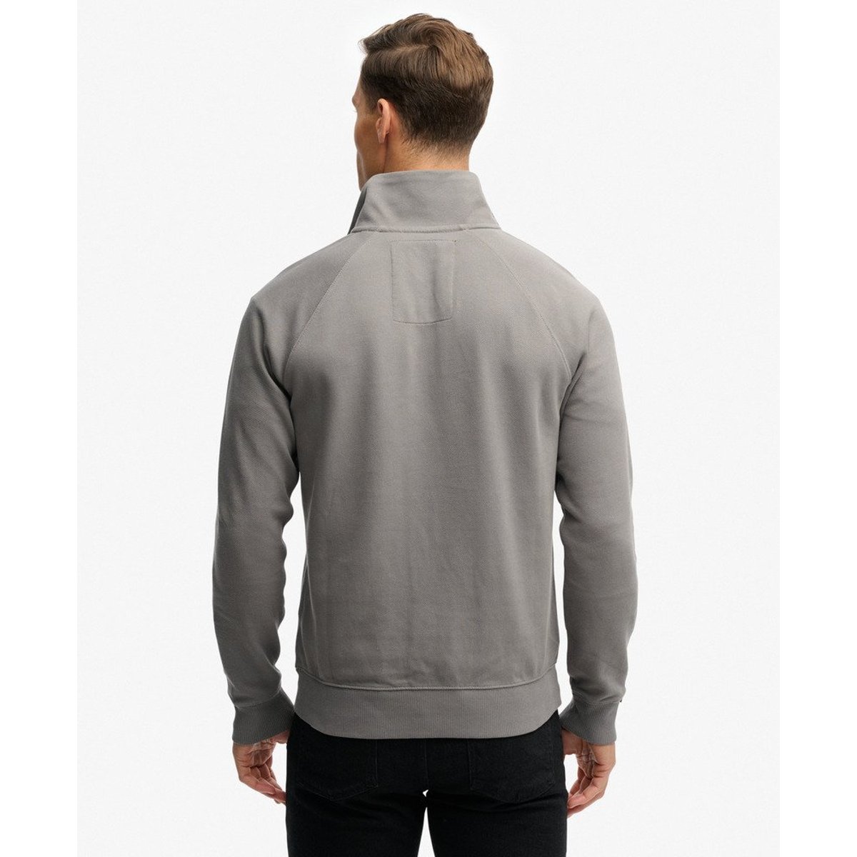 Pull Henley Raglan Logo Essential gris manor house, SUPERDRY