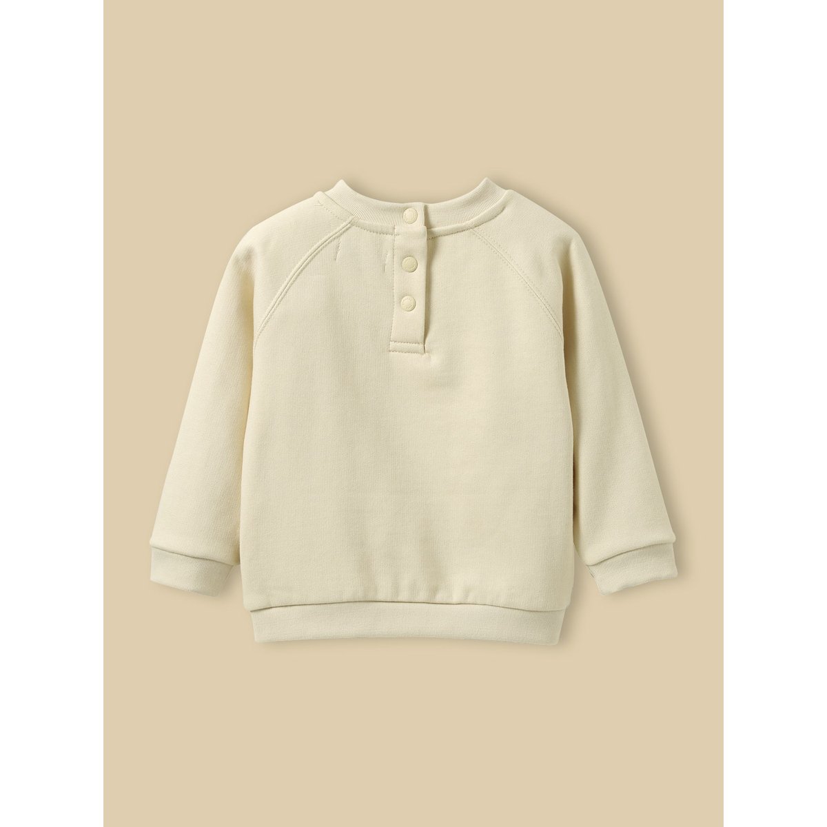 Sweat brodé - coton biologique jaune pastel, CYRILLUS