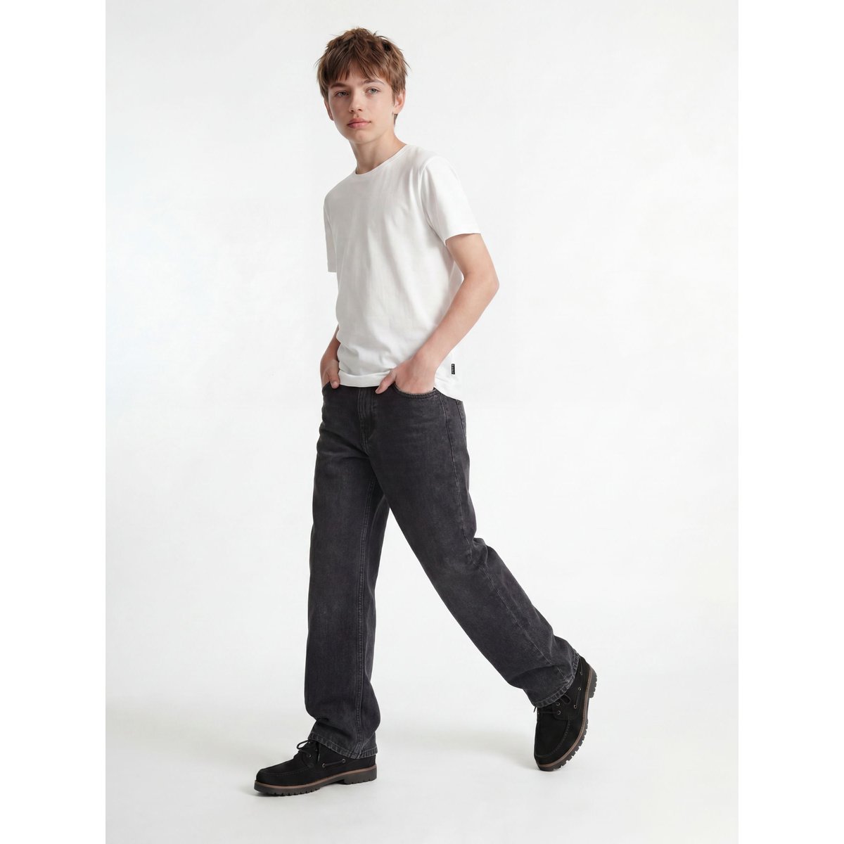 Jean Baggy Fit black denim, JACK & JONES JUNIOR