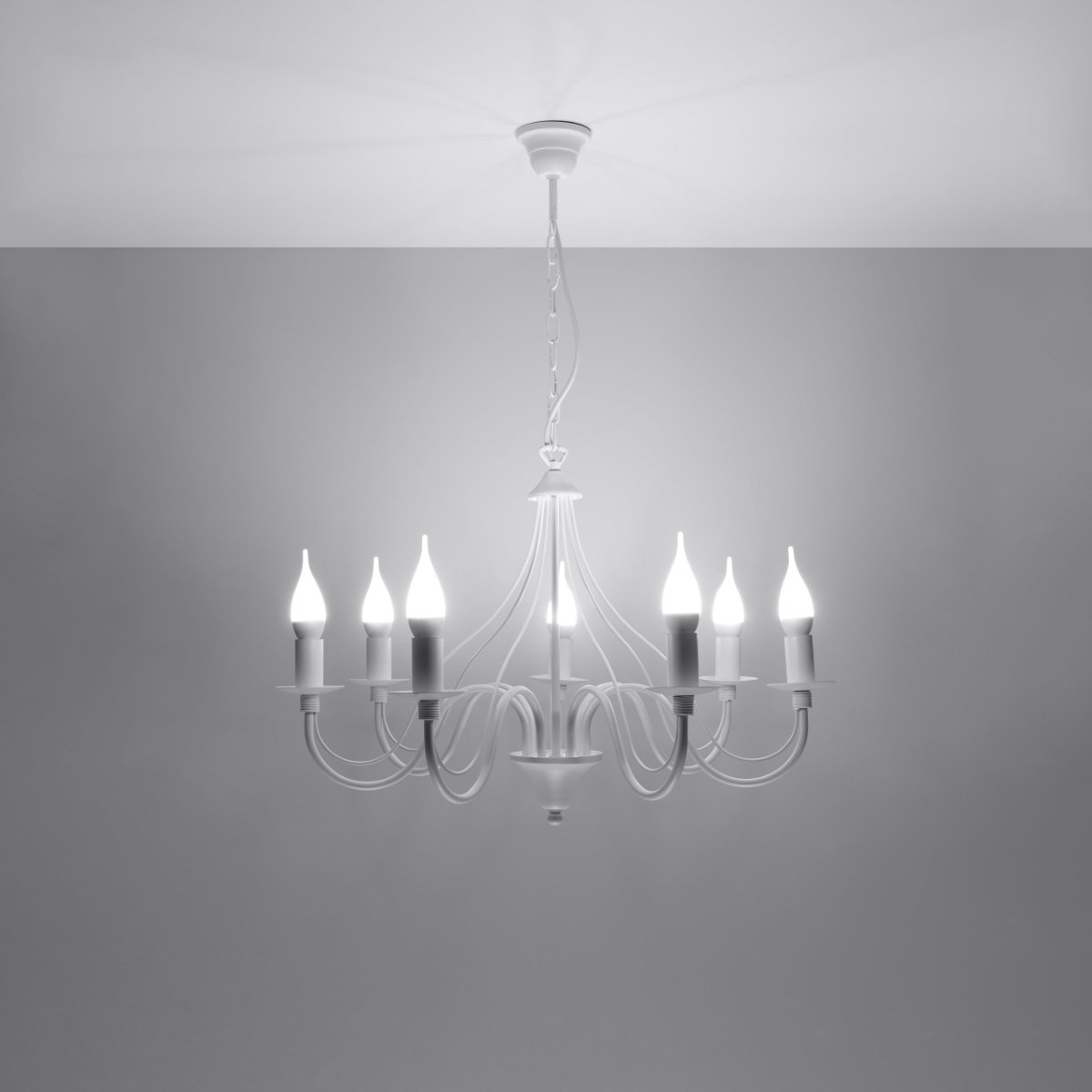 Lustre Acier Blanc E14 7 Minerwa blanc, EDEN