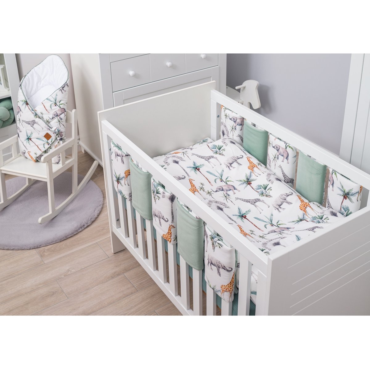 Tour de lit modulable et réversible SAFARI vert, SEVIRA KIDS