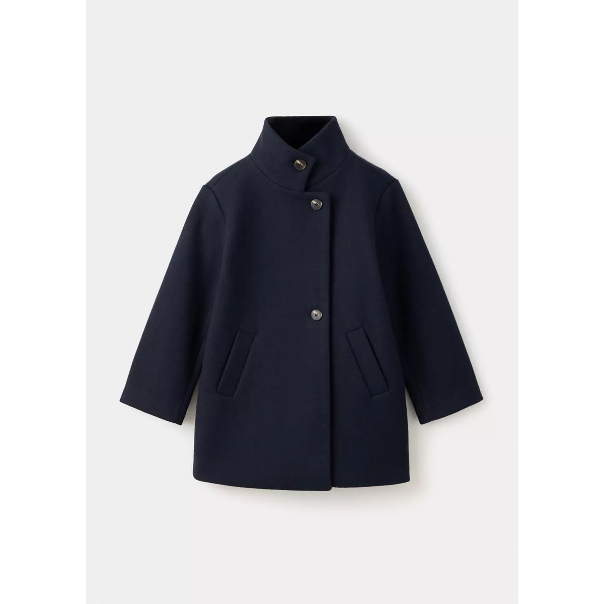 Manteau long drap de laine bleu marine, MANGO KIDS